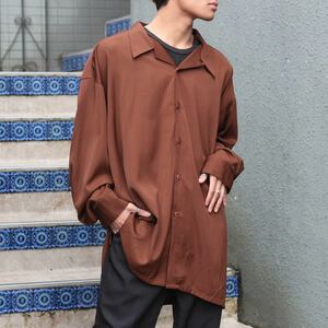 USA VINTAGE MONTIQUE OPEN COLLAR DESIGN OVER SHIRT/アメリカ古着オープンカラーデザインオーバーシャツ