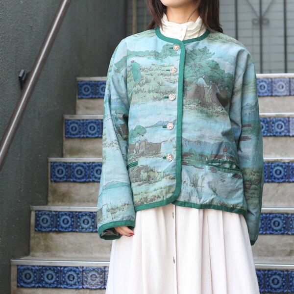 EU VINTAGE PATTERNED DESIGN TYROLEAN JACKET/ヨーロッパ古着柄デザインチロリアンジャケット