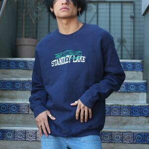 USA VINTAGE FRUIT OF THE LOOM EMBROIDERY DESIGN SWEAT SHIRT/アメリカ古着刺繍デザインスウェット