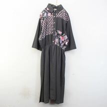 USA VINTAGE PATCHWORK FLOWER DOT ONE PIECE/アメリカ古着パッチワーク花柄ドットワンピース_画像4