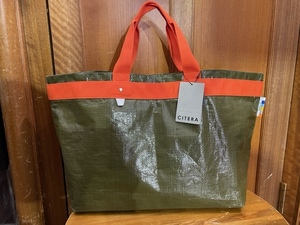  profit made in Japan tote bag made in Japan eko khaki green × orange tote bag bag extra-large eko back unisex new goods unused goods free shipping 