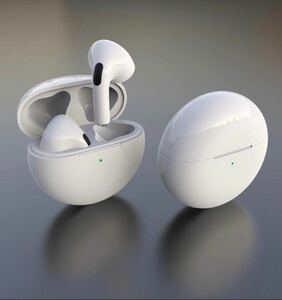 ホワイト【proシリーズ最新モデル】AirPro6 Bluetoothワイヤレスイヤホン　箱あり　Bluetoothイヤホン 完全ワイヤレス