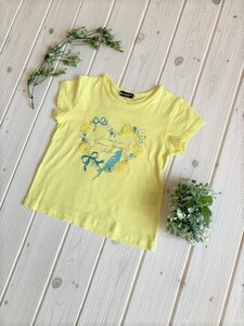  unused *BeBe* flower motif print T-shirt * size 110* Bebe * summer * yellow * yellow color 