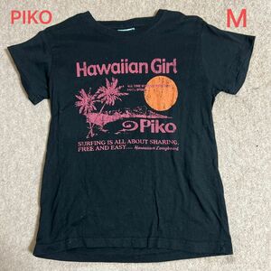 PIKO 半袖 Tシャツ 半袖カットソー M ブラック ピコ 綿100 ロゴTシャツ ハワイ Hawaii 海 サーファー