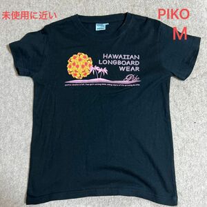 PIKO 半袖Tシャツ 半袖カットソー Ｍ黒 綿100 ロゴTシャツ ハワイ Hawaii サーファー 海 サーフィン