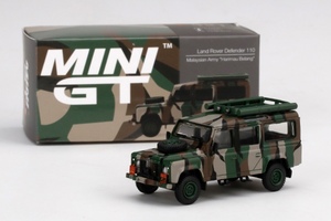 MINI GT　MGT00321-R　ランドローバー ディフェンダー 110 マレーシア軍 Harimau Belang(右ハンドル)マレーシア限定・1/64スケール