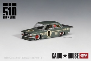 MINI GT　KHMG001　ダットサン 510 プロストリート OG グリーン KAIDO HOUSE (左ハンドル) ※1/64スケール