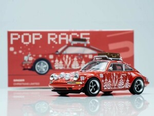 POP RACE　PR64-SGR-CHR　ポルシェ シンガー 911 Snow Red ※クリスマス限定・シール付 ※1/64スケール