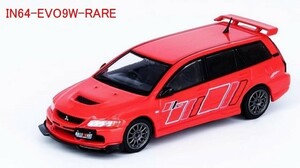 INNO64　IN64-EVO9W-RARE　三菱 ランサー エボリューション IX ワゴン 2005 ラリーアート レッド ※1/64スケール