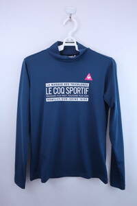 【超美品】le coq sportif(ルコックスポルティフ) 長袖ハイネックシャツ 紺 レディース M ゴルフウェア 2212-0236 中古