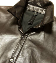 ■ wjk LEATHER SHIRT JACKET【M / DB】ブランド初期上質COW HIDE！新同極美品！_画像8