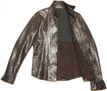 ■ wjk LEATHER SHIRT JACKET【M / DB】ブランド初期上質COW HIDE！新同極美品！_画像3