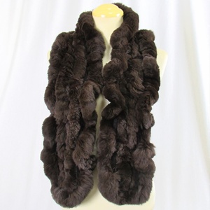 * fur Rex frill knitting muffler real fur lady's men's *