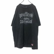 AUTHENTIC WEAR 半袖 プリントTシャツ 2Xサイズ ビッグサイズ 黒 ブラック 古着卸 アメリカ仕入れ a408-5280_画像1