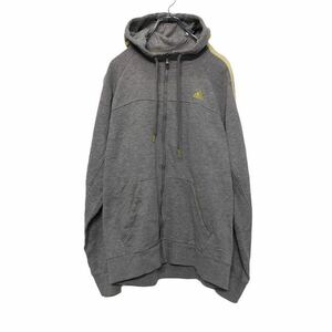 adidas ジップアップ フーディー M グレー アディダス パーカー スポーツ 古着卸 アメリカ仕入 a503-5334