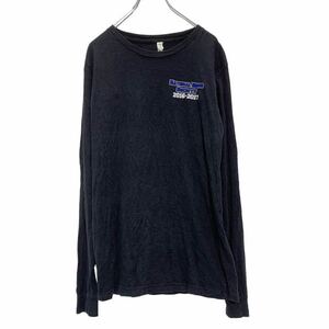 長袖 プリント Tシャツ M ブラック 黒 NATIONAL HONOR SOCIETY バックプリント ロンT 古着卸 アメリカ仕入 a503-5847