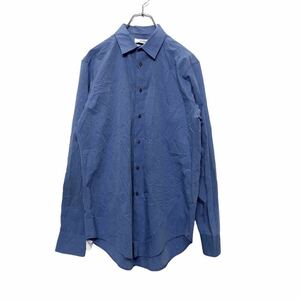 Calvin Klein long sleeve shirt 15 1/2 M size Calvin Klein blue blue old clothes . America stock a405-5716