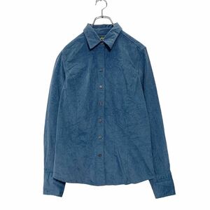 Eddie Bauer 長袖 無地 シャツ S ブルー系 青 エディ・バウアー コーデュロイ 古着卸 アメリカ仕入 a503-6028