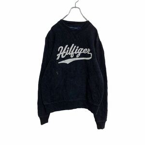 TOMMY HILFIGER スウェットトレーナー M ブラック トミーヒルフィガー ロゴ ストリート 古着卸 アメリカ仕入れ a405-5492