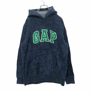 GAP kids プルオーバー フリースパーカー キッズXLサイズ ギャップ ロゴフリース 紺 ネイビー 古着卸 アメリカ仕入れ a402-5075