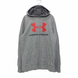 UNDER ARMOUR プリント ロゴ スウェット フーディー M位 グレー アンダーアーマー スポーツ 古着卸 アメリカ仕入 a503-6290