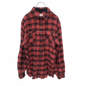 MOSSIMO 長袖 チェック ネルシャツ Lサイズ 赤×黒 古着卸 アメリカ仕入れ a405-5760