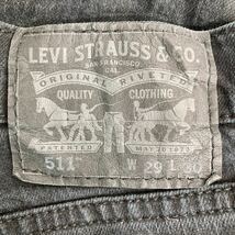 Levi's 511 デニムパンツ W29 リーバイス スキニー スリムフィット ブラック メキシコ製 古着卸 アメリカ仕入 2303-338_画像9
