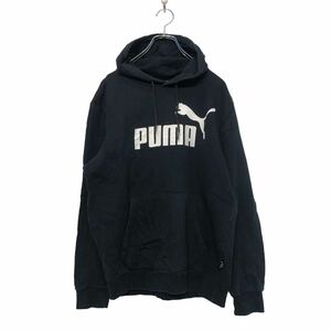 PUMA ロゴ スウェット S ブラック プーマ ビッグロゴ パーカー 古着卸 アメリカ仕入 a503-5331