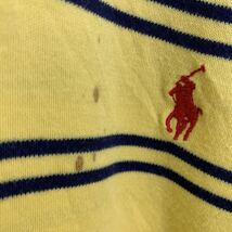 Polo Ralph Lauren 半袖 ボーダー ポロシャツ XL イエロー ポロラルフローレン 刺繍ロゴ 古着卸 アメリカ仕入 a503-5587_画像4