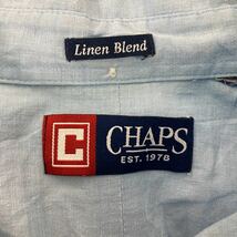 CHAPS 長袖シャツ XLサイズくらい チャップス ボタンダウンシャツ ライトブルー 古着卸 アメリカ仕入 a503-5974_画像9
