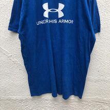 UNDER ARMOUR 半袖 プリントTシャツ XLサイズ位 ビッグサイズ アンダーアーマー スポーツ 青 ブルー 古着卸 アメリカ仕入れ a406-5675_画像3