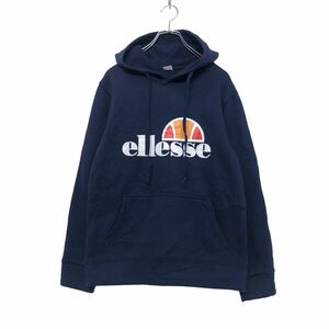 ellesse プリント スウェット フーディー M ネイビー エレッセ スポーツ 古着卸 アメリカ仕入 a503-6877