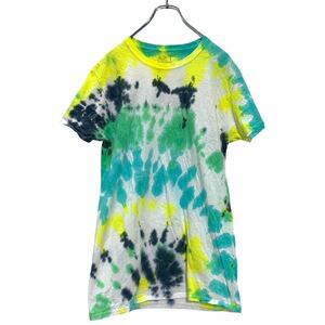 FRUIT OF THE LOOM 半袖 タイダイ Tシャツ M イエロー グリーン ブルー フルーツオブザルーム 古着卸 アメリカ仕入 a503-7272