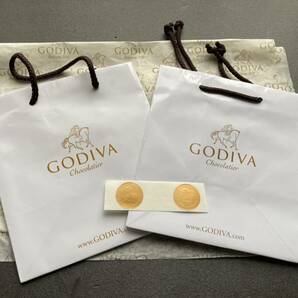 【送料無料】GODIVA ゴディバ■ギフト用 紙袋 2枚 薄紙 2枚 シール2枚付き ショッパー 手提げ袋 新品