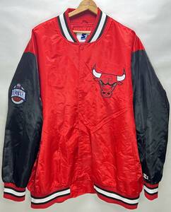 STARTER NBA CHICAGO BULLS ナイロンスタジャン◆6XL◆超ビッグサイズ◆スターター◆シカゴブルズ◆USA古着◆USA購入