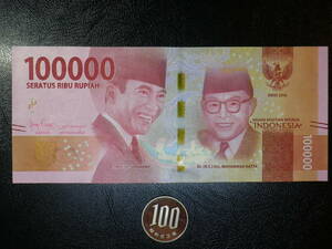  Indonesia 2016 year 100,000Rupiah unused p-160 ( several bidding is possible )