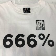 SAINT MICHAEL セントマイケル 21AW ユーズド加工 666％ Tシャツ SIZE: XL ホワイト MH632023032104_画像4
