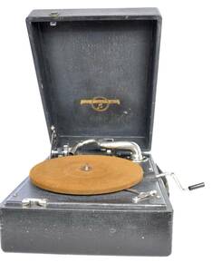  Showa era period Vintage Columbia made gramophone G-270 width 38.5cm height 29cm crank . turntable is moveable needle . diamond gram lack of MTU503