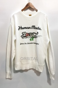 代官山)ヒューマンメイド HUMAN MADE White Tiger Tsuriami Sweatshirt ホワイトタイガー 吊り編み スウェット トレーナー M