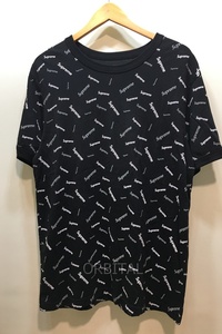 経堂) SUPREME シュプリーム 18AW Scatter ringer Tee スキャッター リンガー ロゴ プリント クルー ネック Tシャツ ブラック