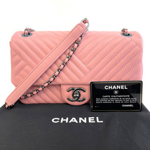 【未使用品】シャネル CHANEL　 Vステッチ　チェーンショルダーバッグ　ピンク系　ラムスキン　バッグ　_画像7