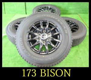 ホ冬【173】BISONホイール 〇15x6B 6穴 PCD139.7 +44 2021年製 GoodYEAR 195/80R15 107/105 4本 キャラバンなど