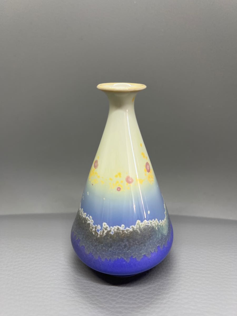 ☆館林源右衛門作/染錦/蛸唐草蝶紋/花瓶/手描き /未使用☆ | www