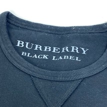 BURBERRY BLACK LABEL バーバリーブラックレーベル ホースマーク アパレル 長袖 スウェット トレーナー コットン ブラック メンズ【中古】_画像5