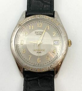  Seiko ALBA SUCCESS VINTAGE self-winding watch wristwatch see-through back Alba sakses Vintage reverse side skeleton 
