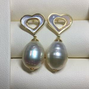 AB34 White Butterfly south . pearl White Butterfly shell ba lock pearl SV earrings 