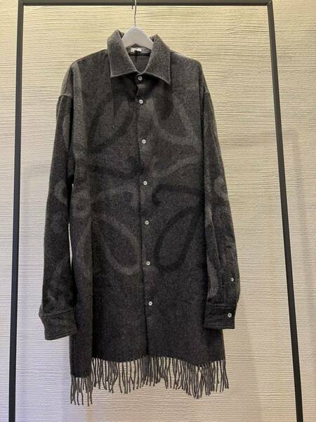 LOEWE ロエベ オーバー シャツ ブランケット アナグラム ウール　フリンジ　shirt jacket