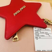 極美品　レア　ミュウミュウ miumiu グレースカーフ 5TL414 スター コインケース　小物入れ_画像5