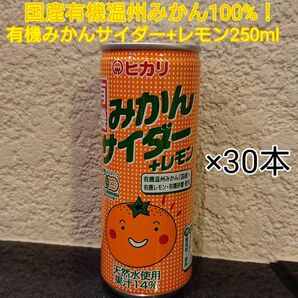 国産有機温州みかん100%！有機みかんサイダー+レモン250ml×30本