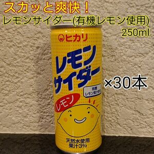 レモン本来の爽快感！レモンサイダー(有機レモン使用)250ml×30本